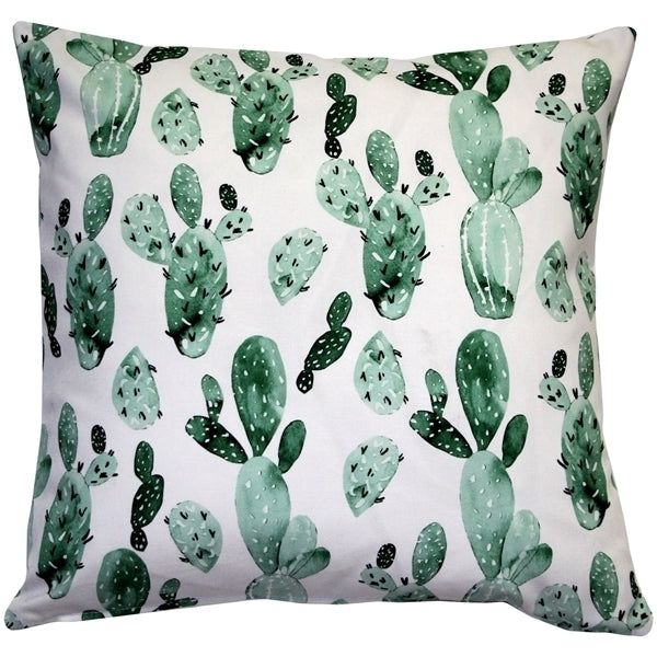 Pillow Decor Cactus Garden Throw Pillow 20x20 Square Polyester Solid White Back Image 1