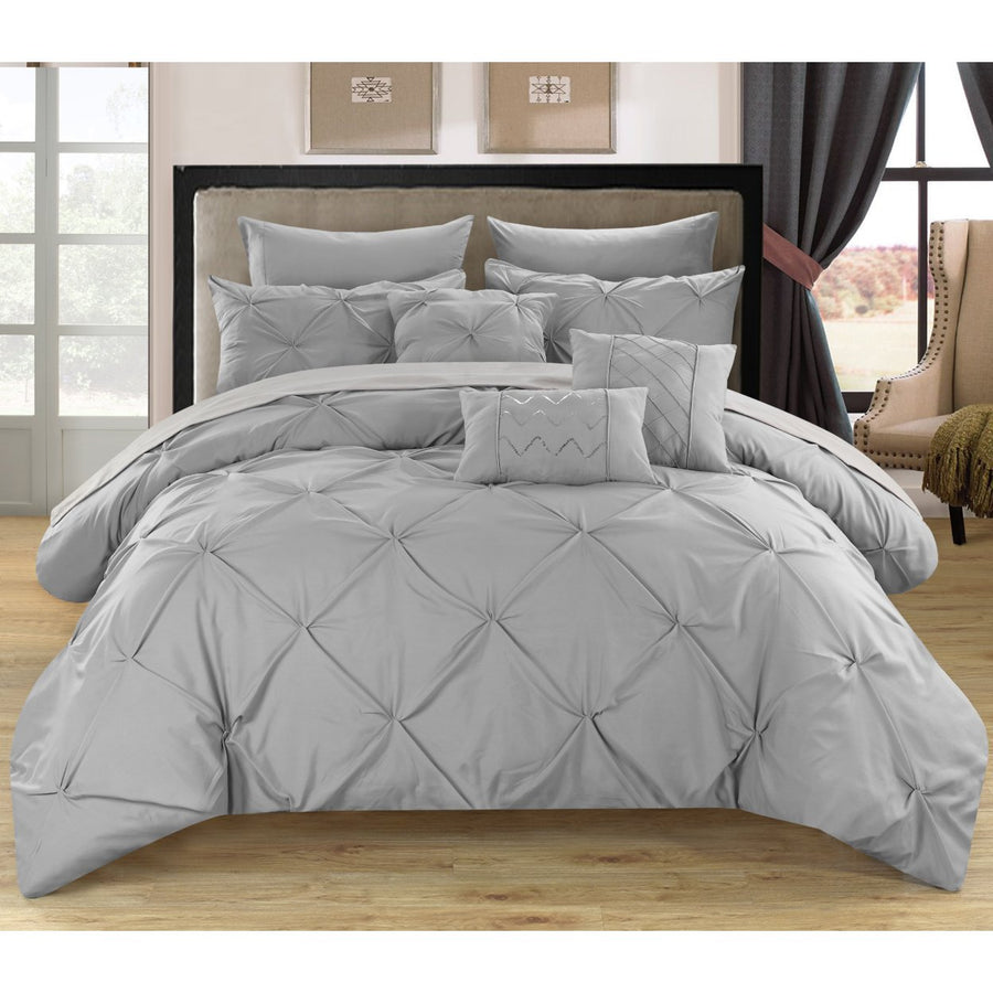 Alvatore Pinch Pleated Bed in a Bag Comforter Set Image 1