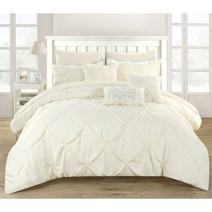 Alvatore Pinch Pleated Bed in a Bag Comforter Set Image 2