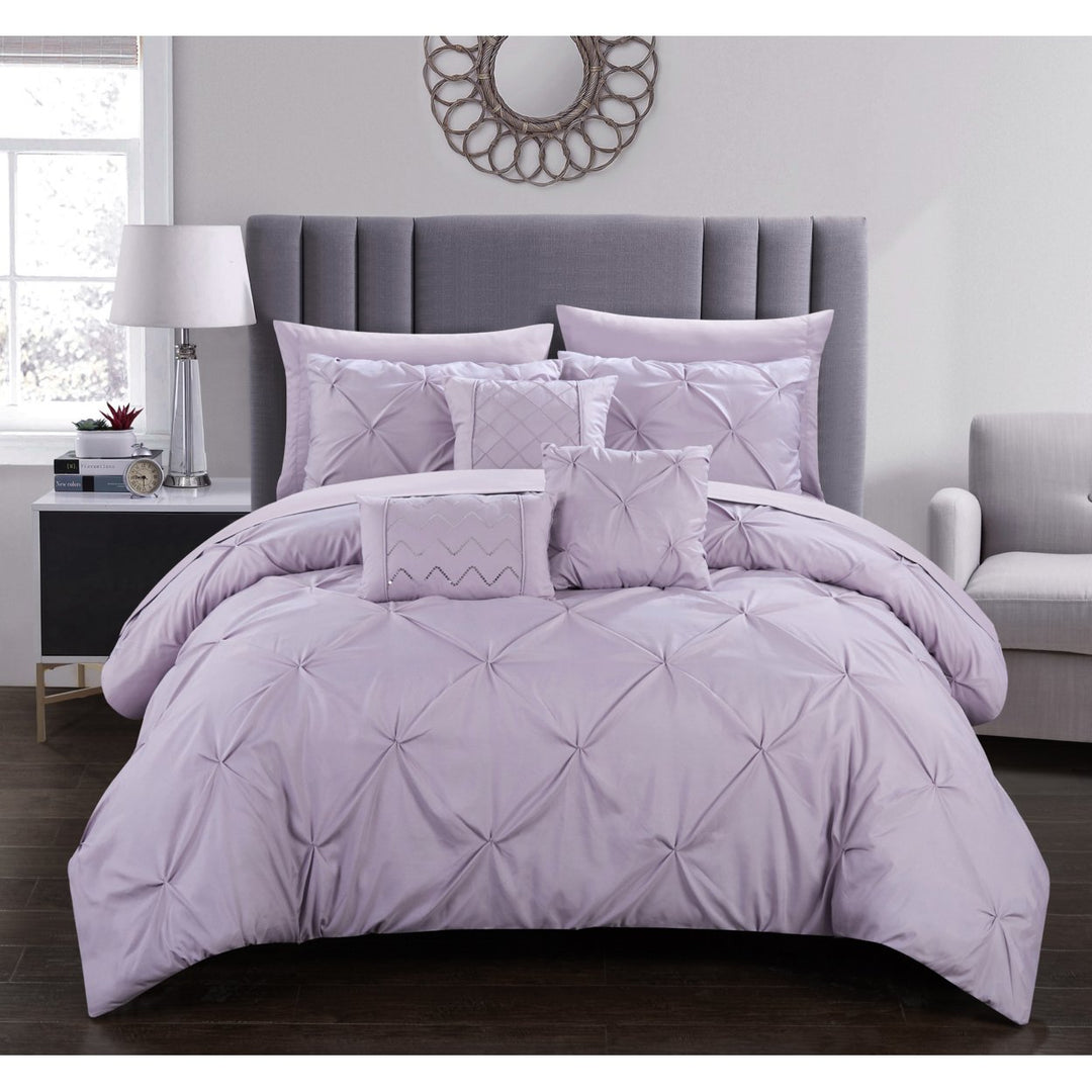 Alvatore Pinch Pleated Bed in a Bag Comforter Set Image 1