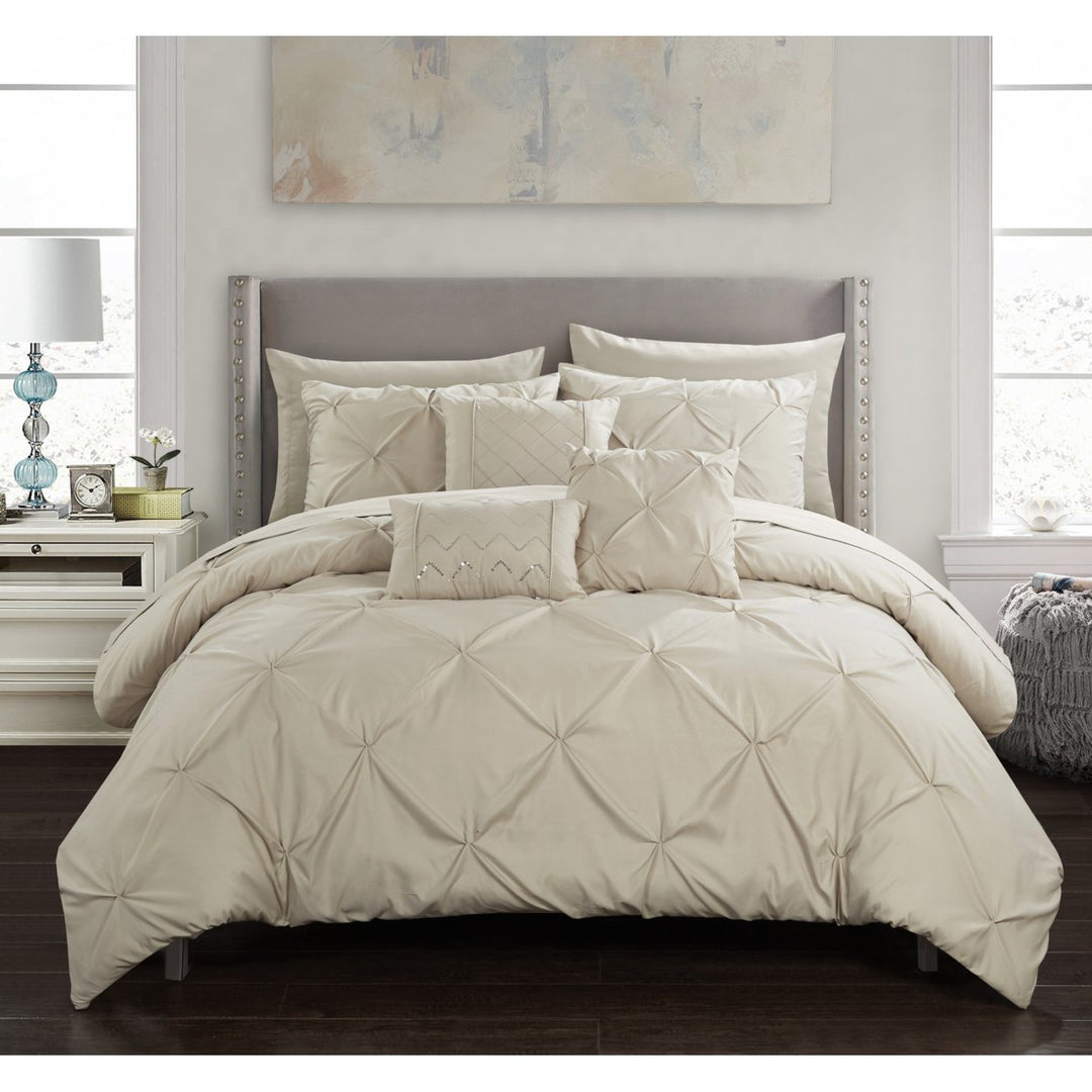 Alvatore Pinch Pleated Bed in a Bag Comforter Set Image 6