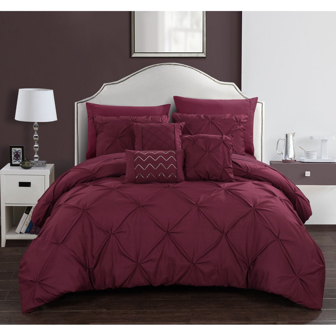 Alvatore Pinch Pleated Bed in a Bag Comforter Set Image 7