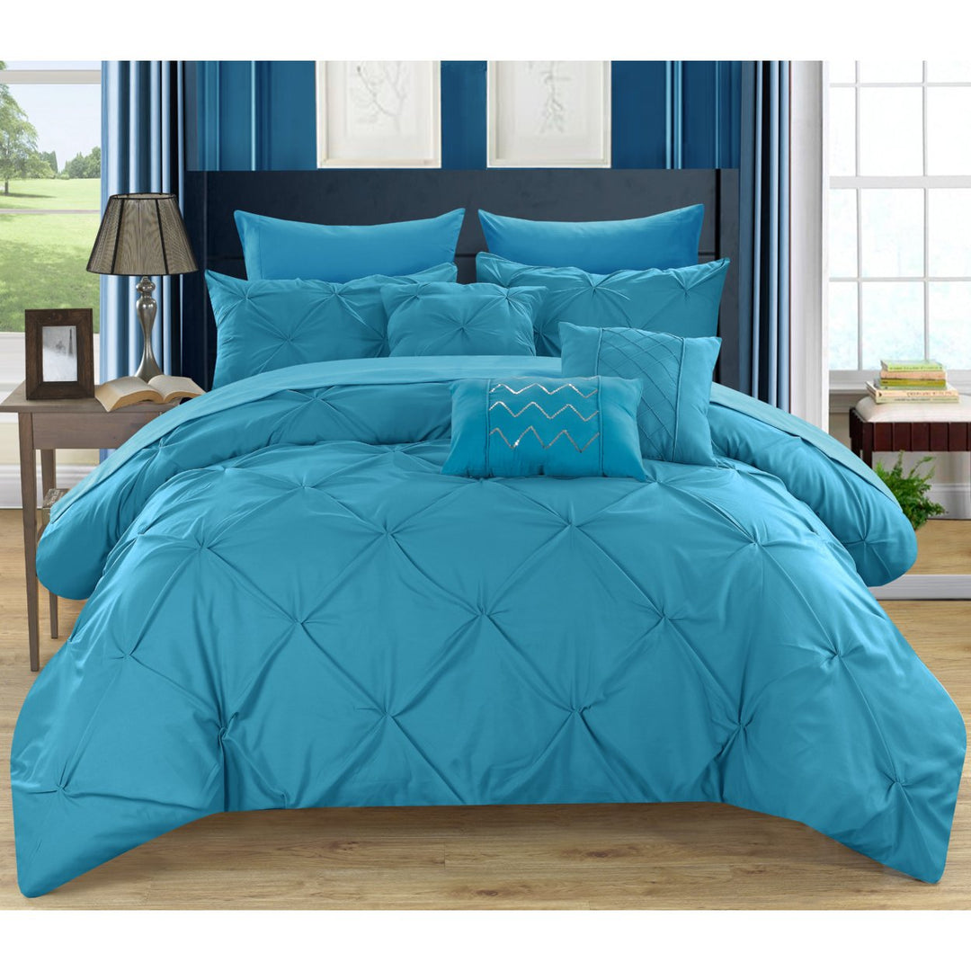 Alvatore Pinch Pleated Bed in a Bag Comforter Set Image 1