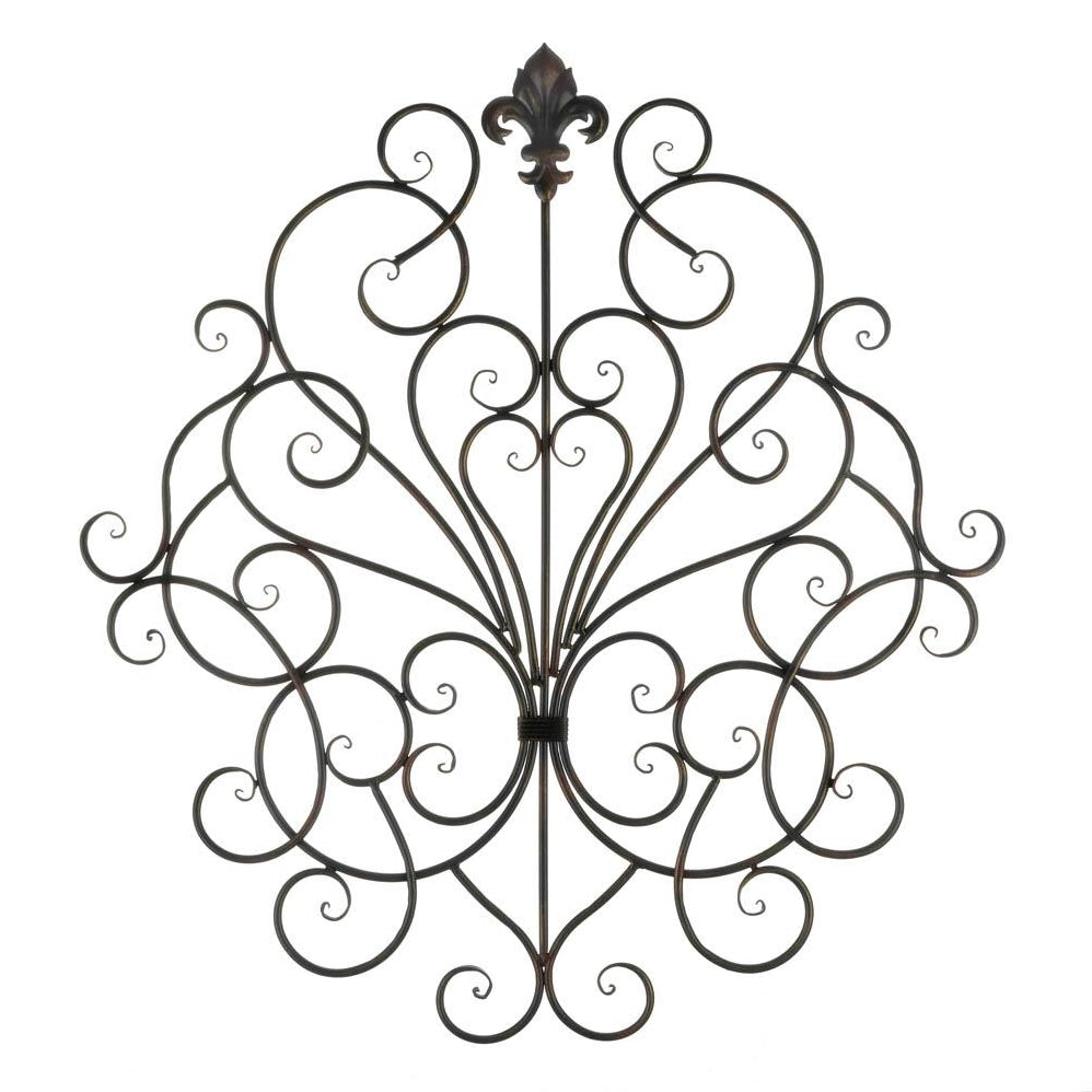 FLEUR-DE-LIS SCROLLWORK WALL PLAQUE Image 1