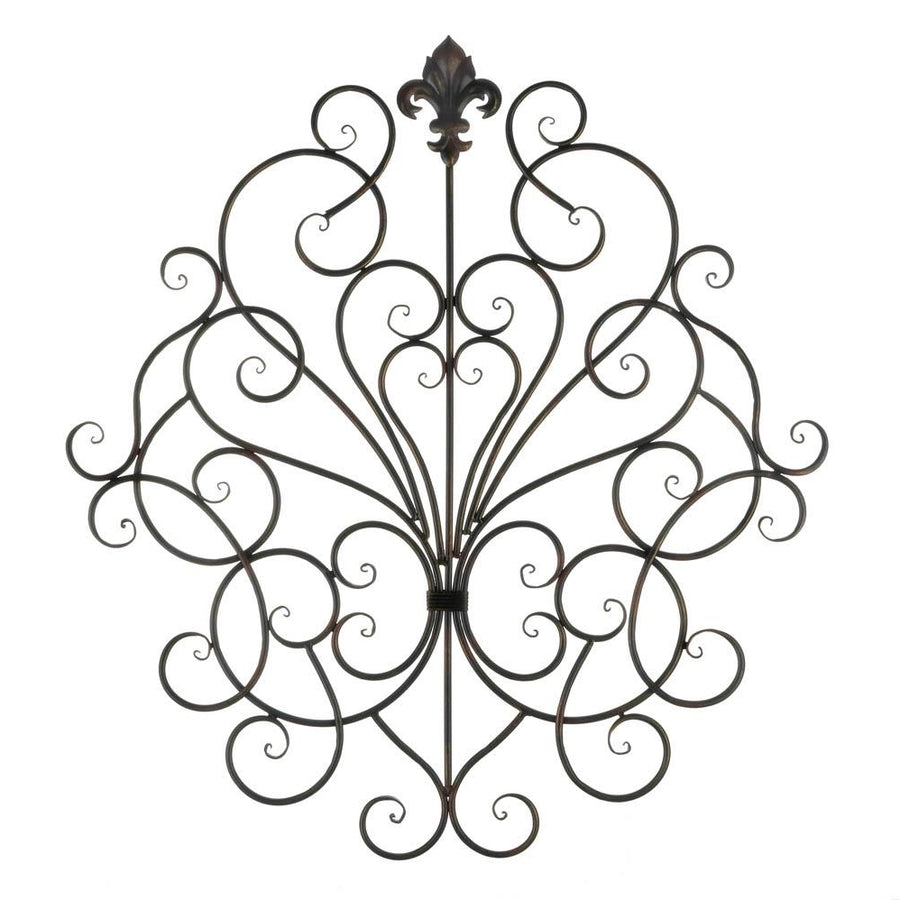 FLEUR-DE-LIS SCROLLWORK WALL PLAQUE Image 1