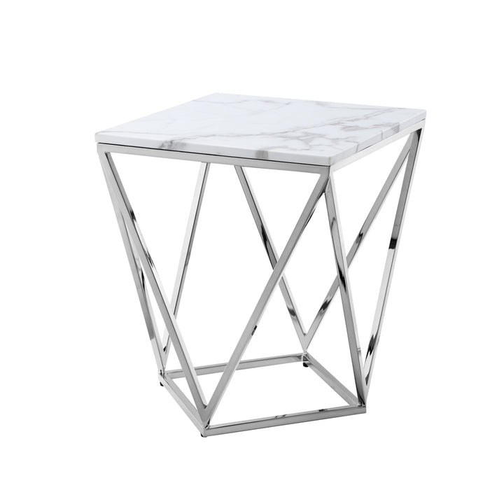 Jeremias Marble Coffee- End Table-Square-Metal Geometric Frame-Modern Design-Inspired Home Image 7