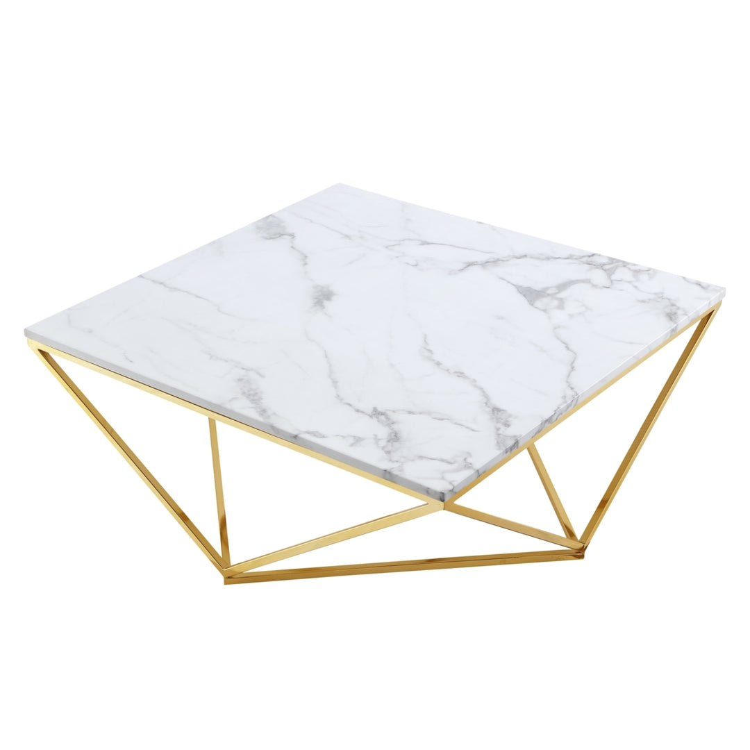 Jeremias Marble Coffee- End Table-Square-Metal Geometric Frame-Modern Design-Inspired Home Image 6