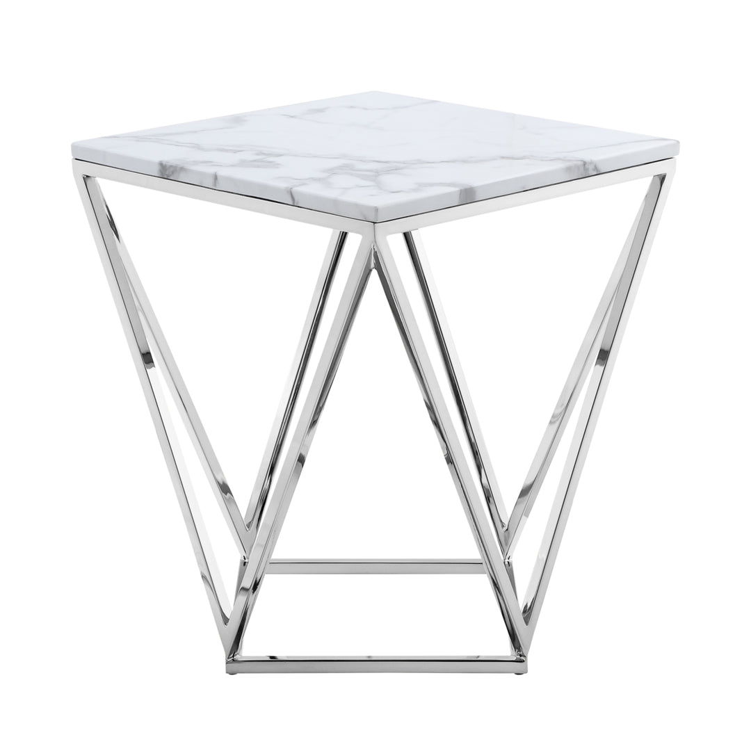 Jeremias Marble Coffee- End Table-Square-Metal Geometric Frame-Modern Design-Inspired Home Image 8