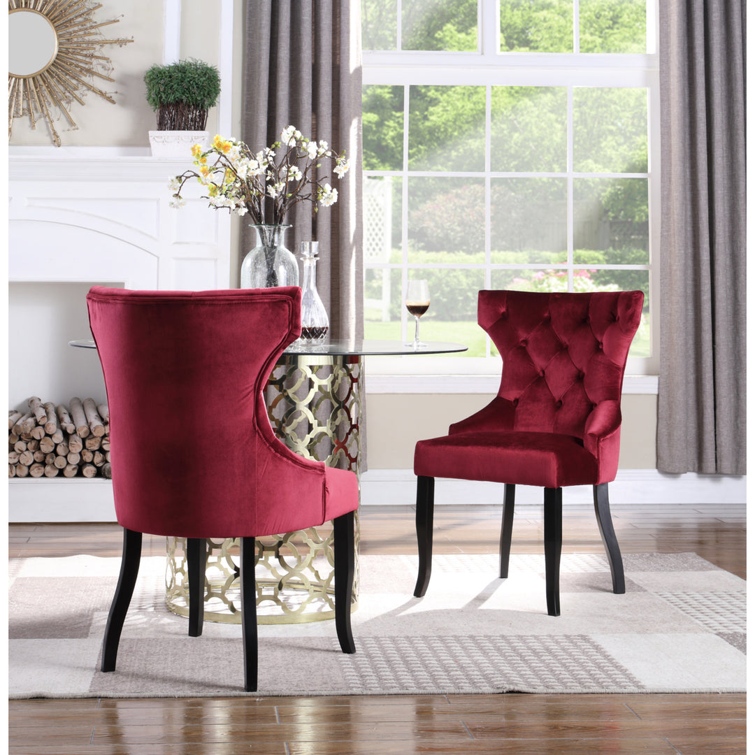 Maia Wingback Dining Chair Button Tufted Velvet Upholstered, Set of 2 Image 4