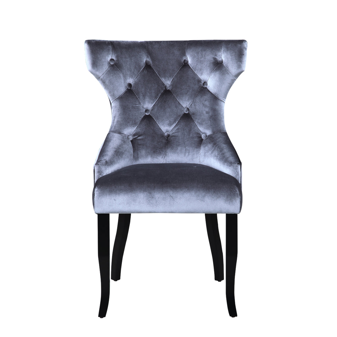 Maia Wingback Dining Chair Button Tufted Velvet Upholstered, Set of 2 Image 5