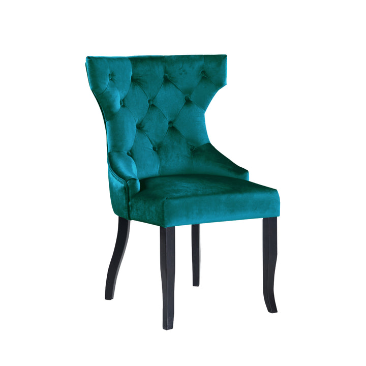 Maia Wingback Dining Chair Button Tufted Velvet Upholstered, Set of 2 Image 7