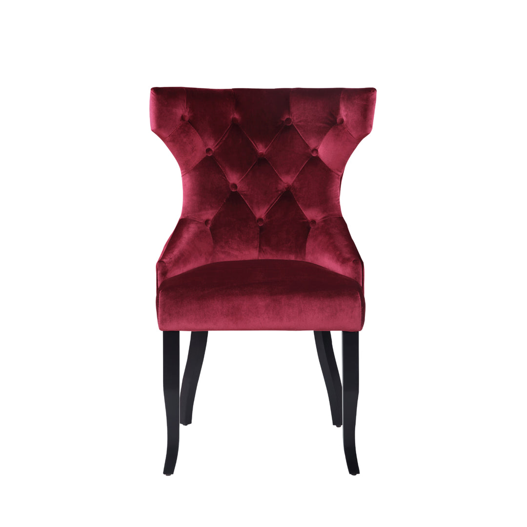 Maia Wingback Dining Chair Button Tufted Velvet Upholstered, Set of 2 Image 11