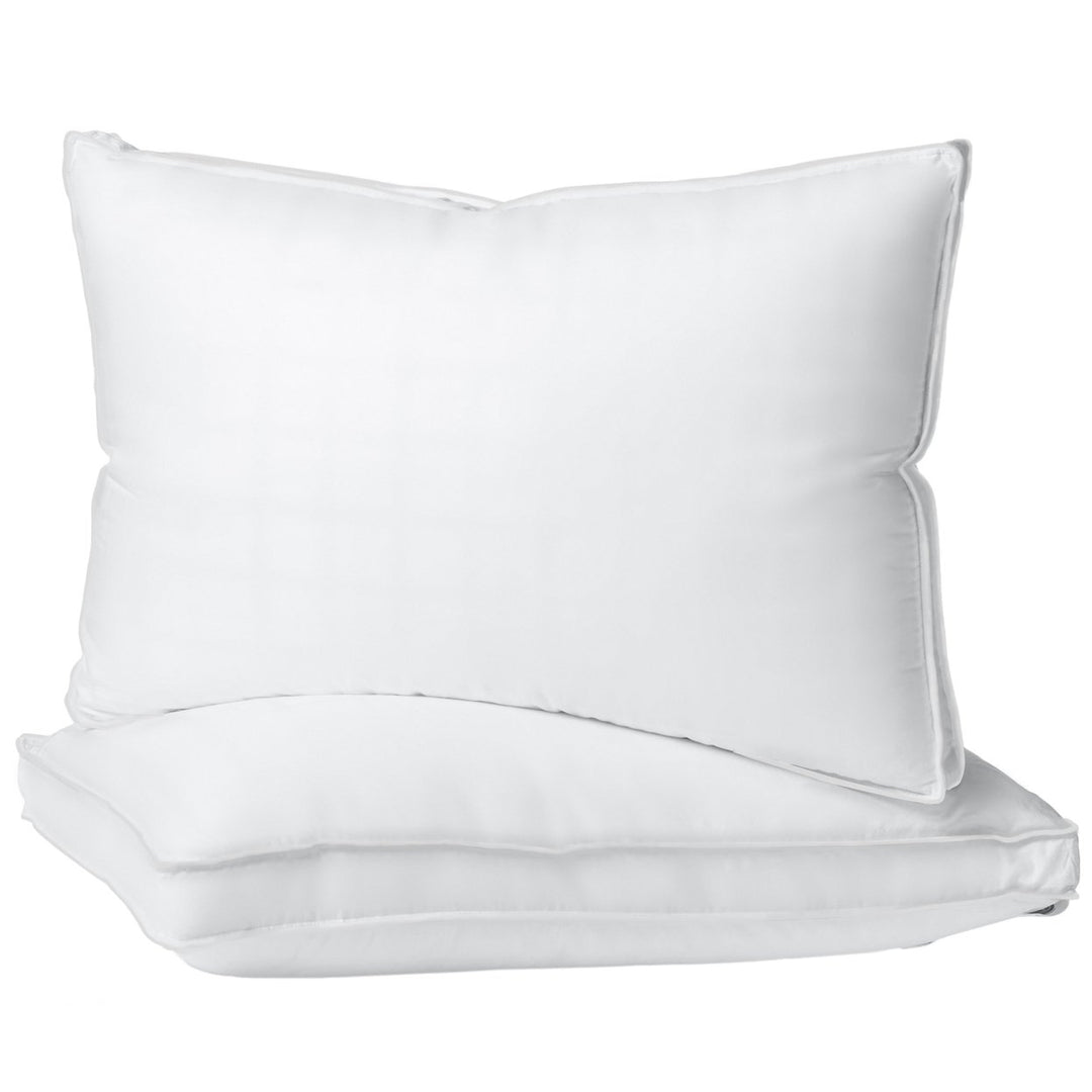 100% Egyptian Cotton 300TC Super Plush Down-Alternative Hypoallergenic Gusseted Bed Pillows For Sleeping - Image 3