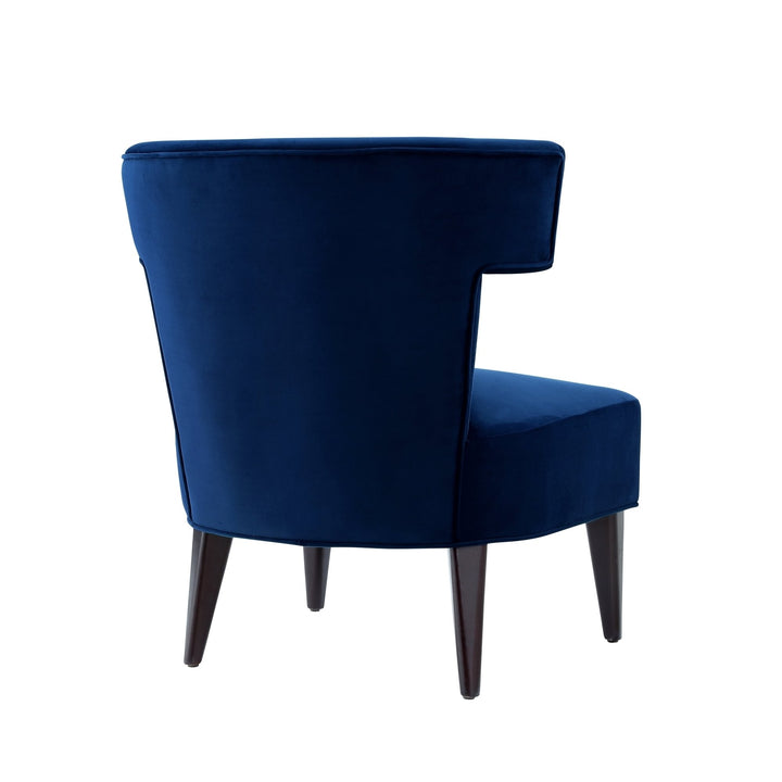 Nicole Miller Satang Velvet Accent Chair-Channel Tufted Back -Tapered Espresso Legs Image 6