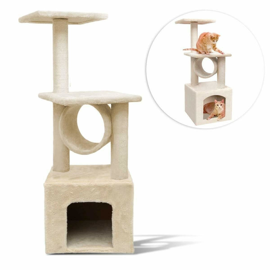 Zone Tech Cat Kitten Condo Tree Play House Tower Furniture Plush Scratch Post Image 1