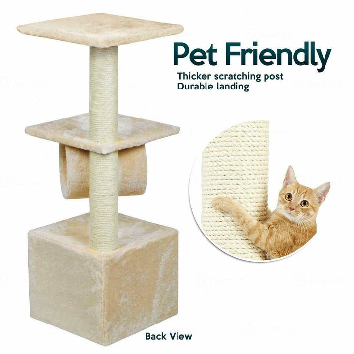 Zone Tech Cat Kitten Condo Tree Play House Tower Furniture Plush Scratch Post Image 3