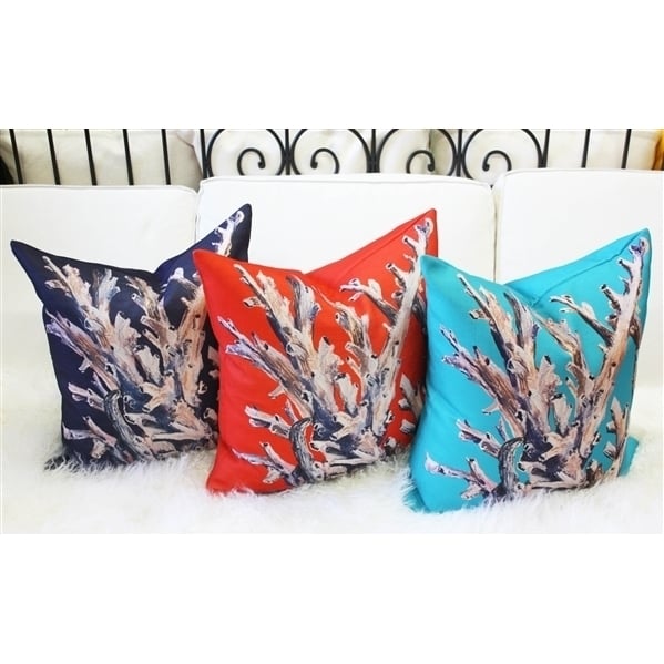 Tracy Upton Ocean Reef Coral Navy Throw Pillow 20x20 Poly Linen Image 4