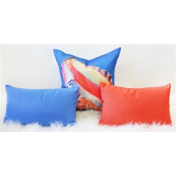 Pillow Decor Captiva Conch Throw Pillow 20x20 Blue Poly Linen Tracy Upton Design Image 4