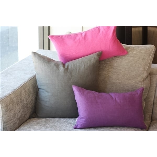 Pillow Decor Tuscany Linen Throw Pillow Purple 12x19 Decorative Accent Pillow Image 3