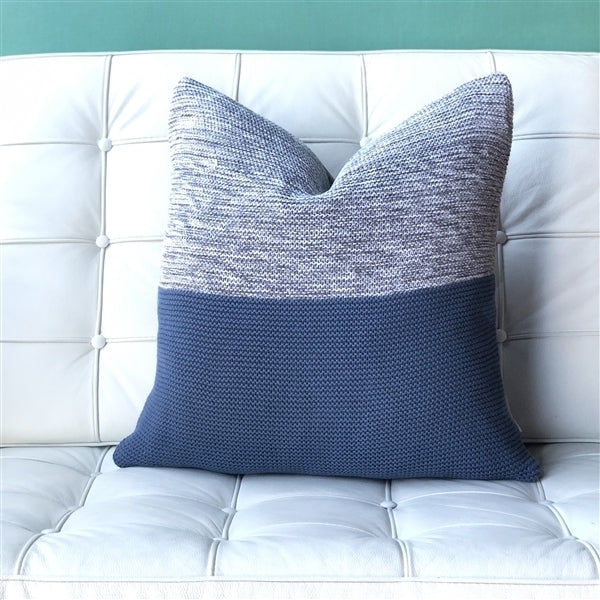 Pillow Decor Hygge Espen 18x18 Denim Blue Knit Pillow 100% Acrylic Pillow Insert Image 4