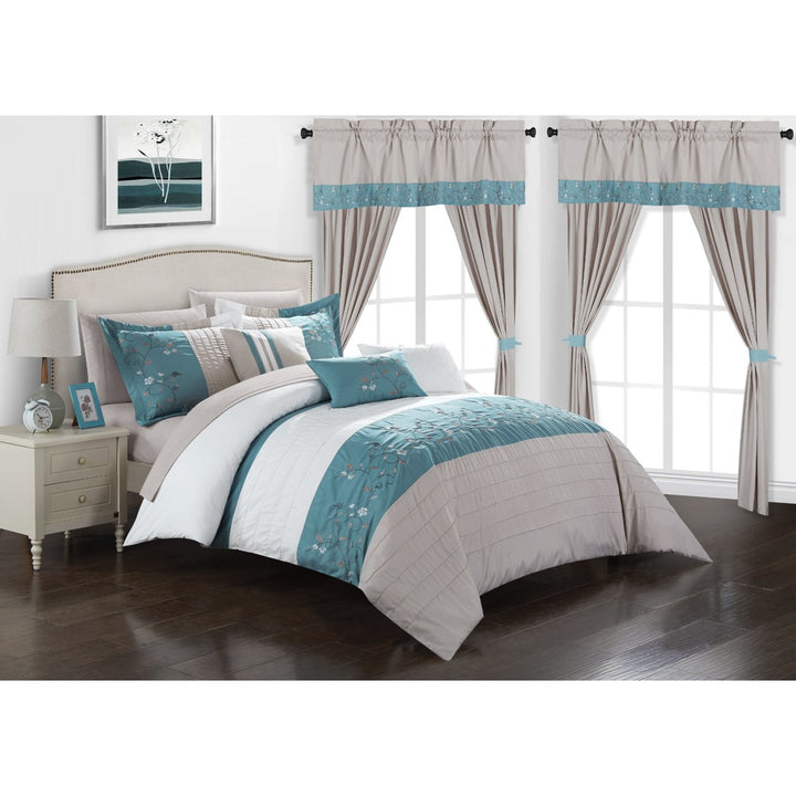 Sonita 20-Piece Bedding Set With Comforter, Sheets and Curtains, Mult. Colors Image 1