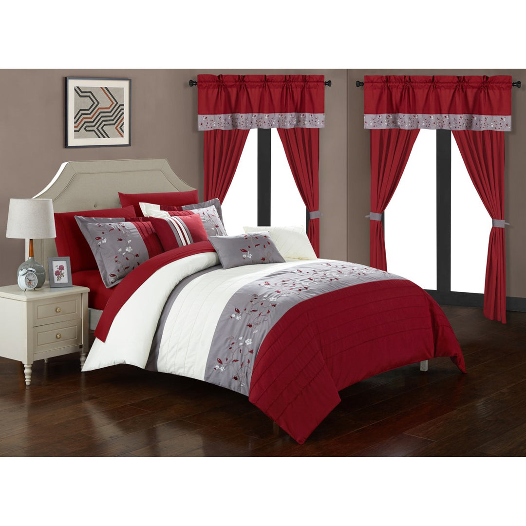 Sonita 20-Piece Bedding Set With Comforter, Sheets and Curtains, Mult. Colors Image 1