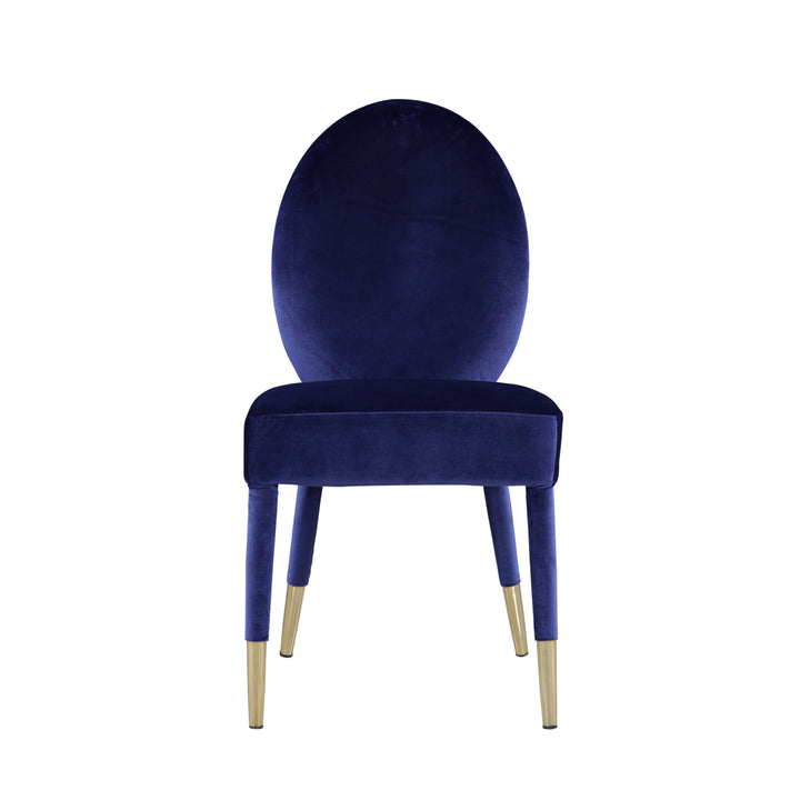 Lambrett Dining Chair Velvet Upholstered Oval Back Armless Design, Set of 2 Image 6