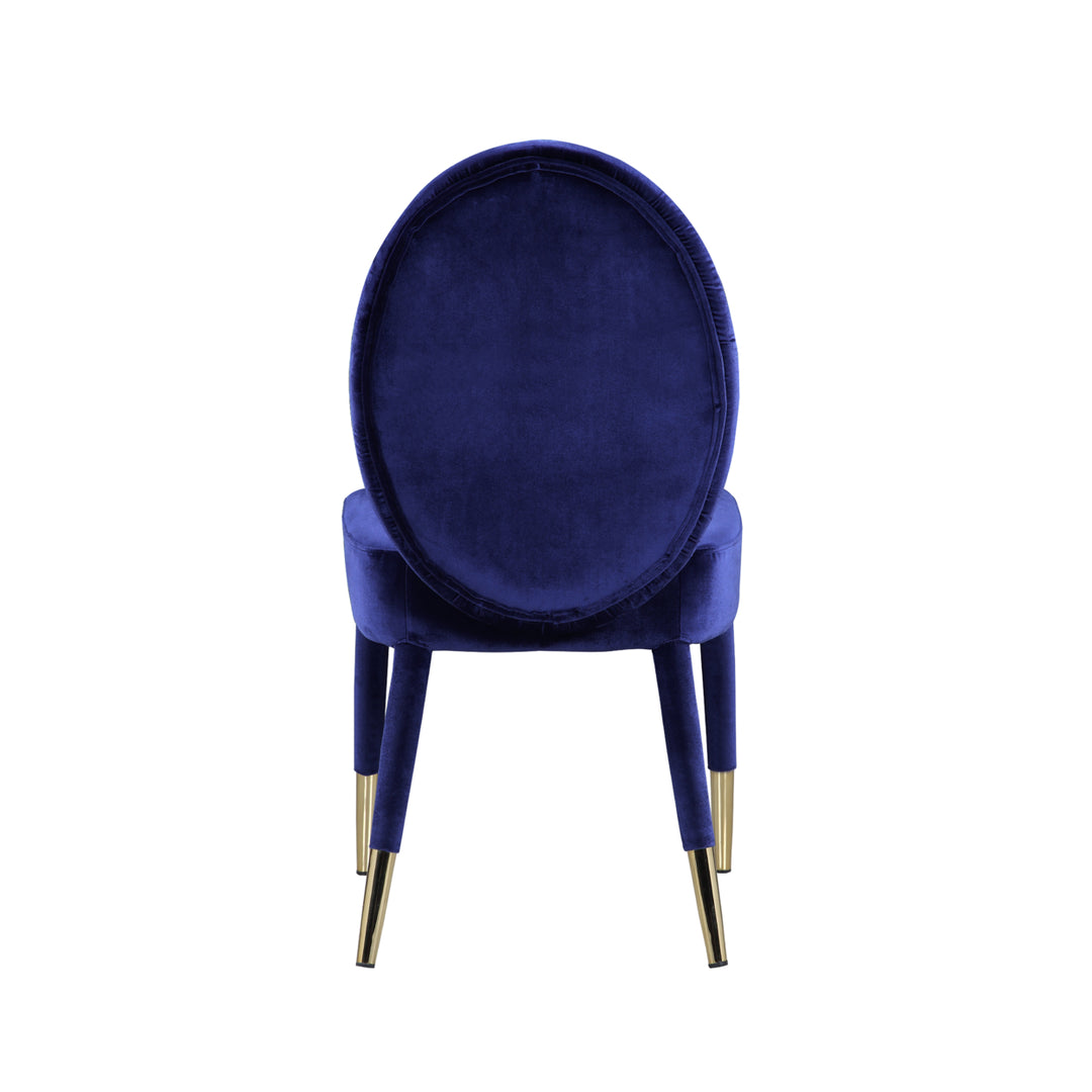 Lambrett Dining Chair Velvet Upholstered Oval Back Armless Design, Set of 2 Image 8