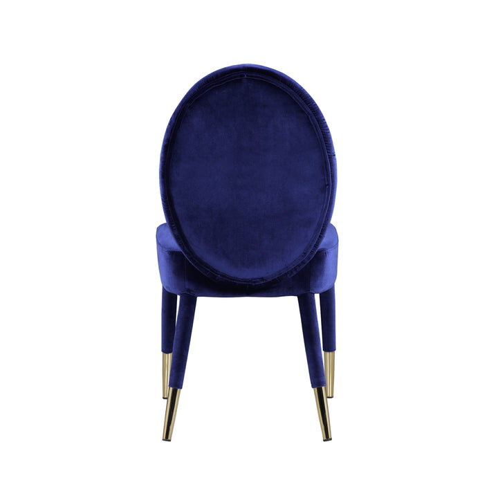 Lambrett Dining Chair Velvet Upholstered Oval Back Armless Design, Set of 2 Image 8