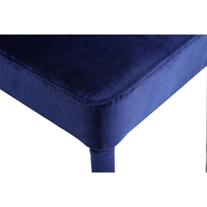 Lambrett Dining Chair Velvet Upholstered Oval Back Armless Design, Set of 2 Image 9