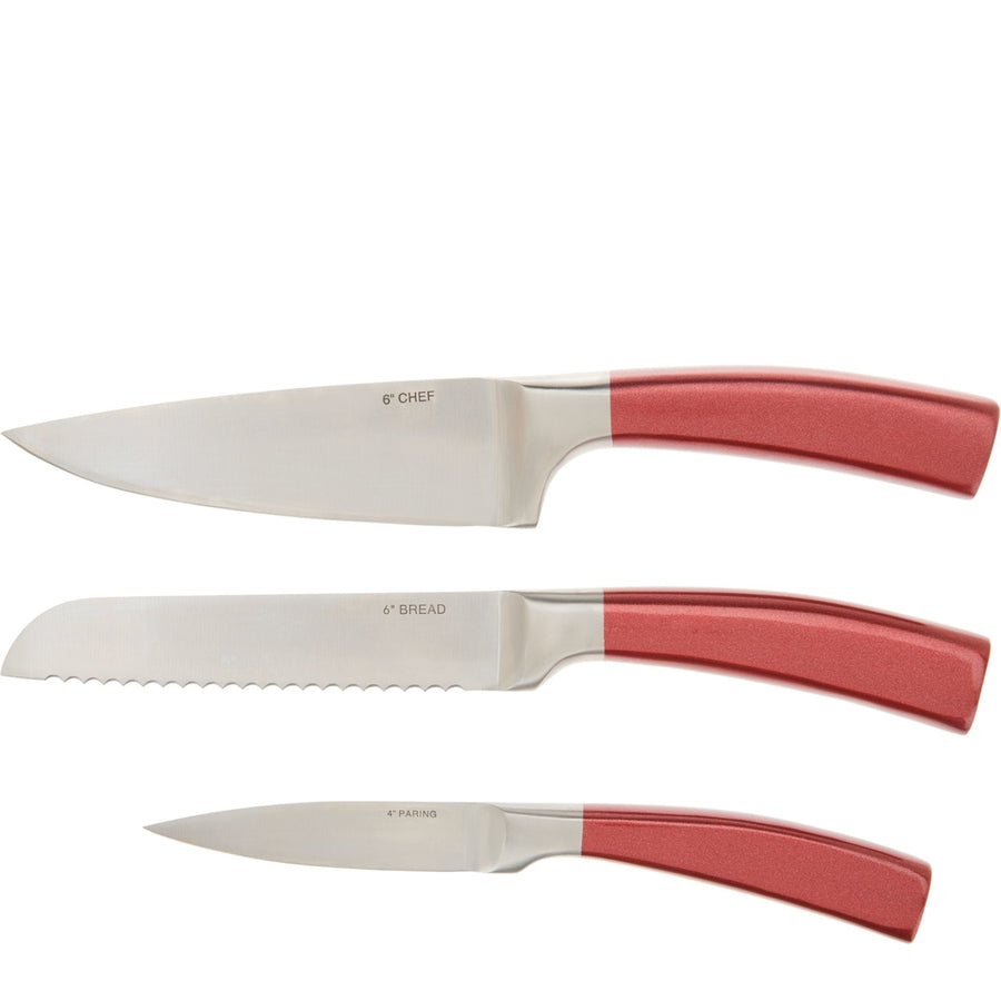 Valerie Bertinelli 3-Piece SS Metallic Knife Set Model K48080 Image 1