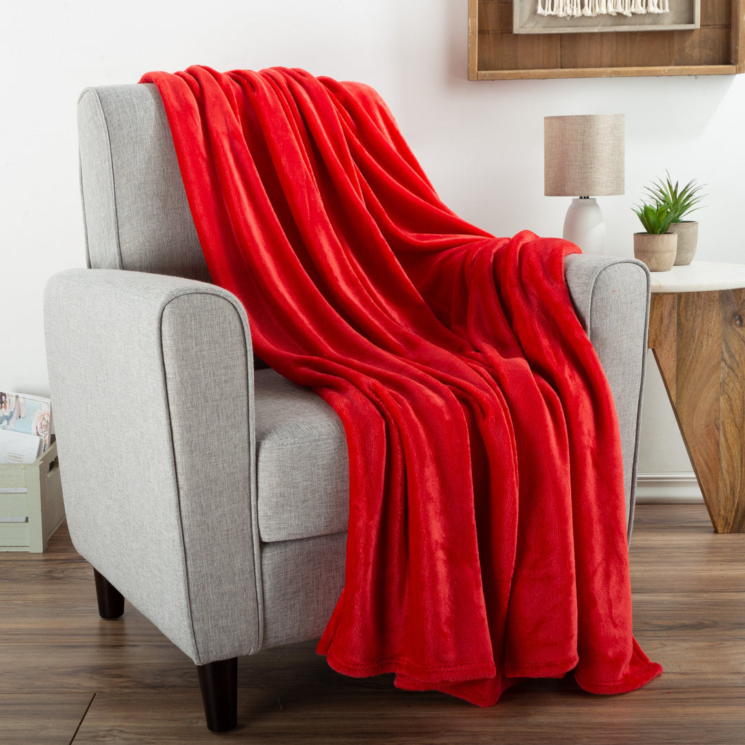 Oversized Fleece Throw Blanket 60x70 Soft Plush Microfiber Machine Washable Choice Image 1