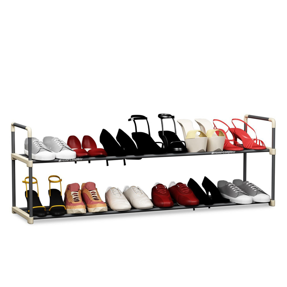 Shoe Rack with 2 Shelves Two Tiers for 12 Pairs For Bedroom, Entryway, Hallway, and Closet- Space Saving Storage Image 2