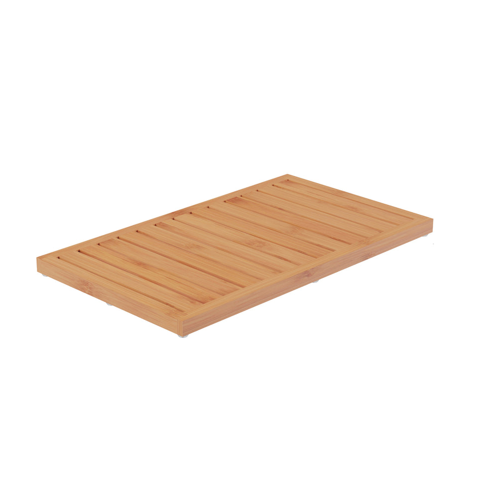 Bamboo Bath Mat Eco-Friendly Natural Wooden Non-Slip Slatted Design Mat for Indoor and Outdoor Bathtub, Shower, Sauna, Image 2