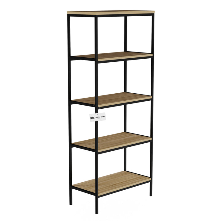 5-Tier Bookshelf-Open Industrial Style Etagere Shelving Unit for Rustic Decoration, Storage and Display Image 6
