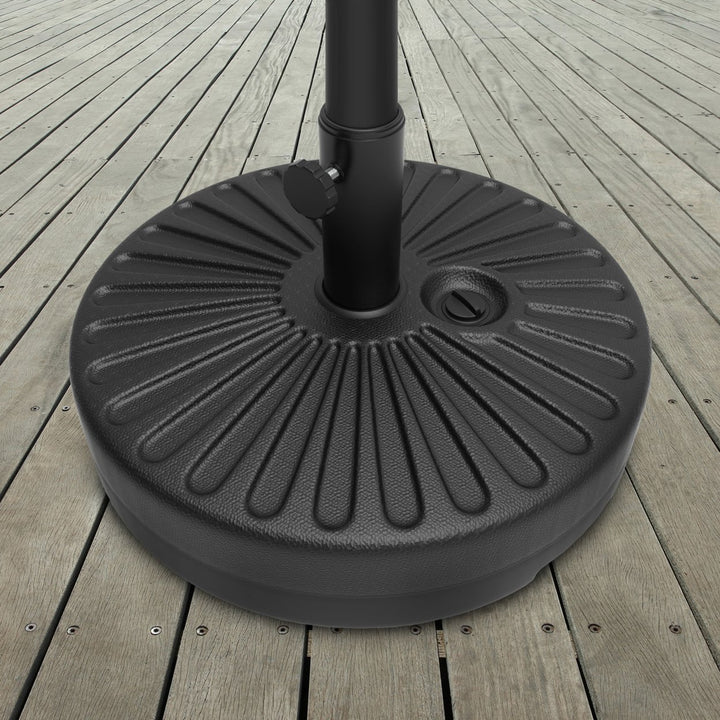 Patio Umbrella Base Round Weighted Holder Black 20x20 inches Fill with Sand Image 1