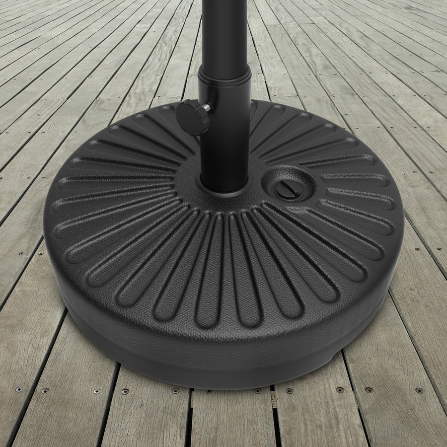 Patio Umbrella Base Weighted Round Umbrella Holder- Fill with Sand - For Use Outdoors on Decks, Balconies or Poolside Image 1