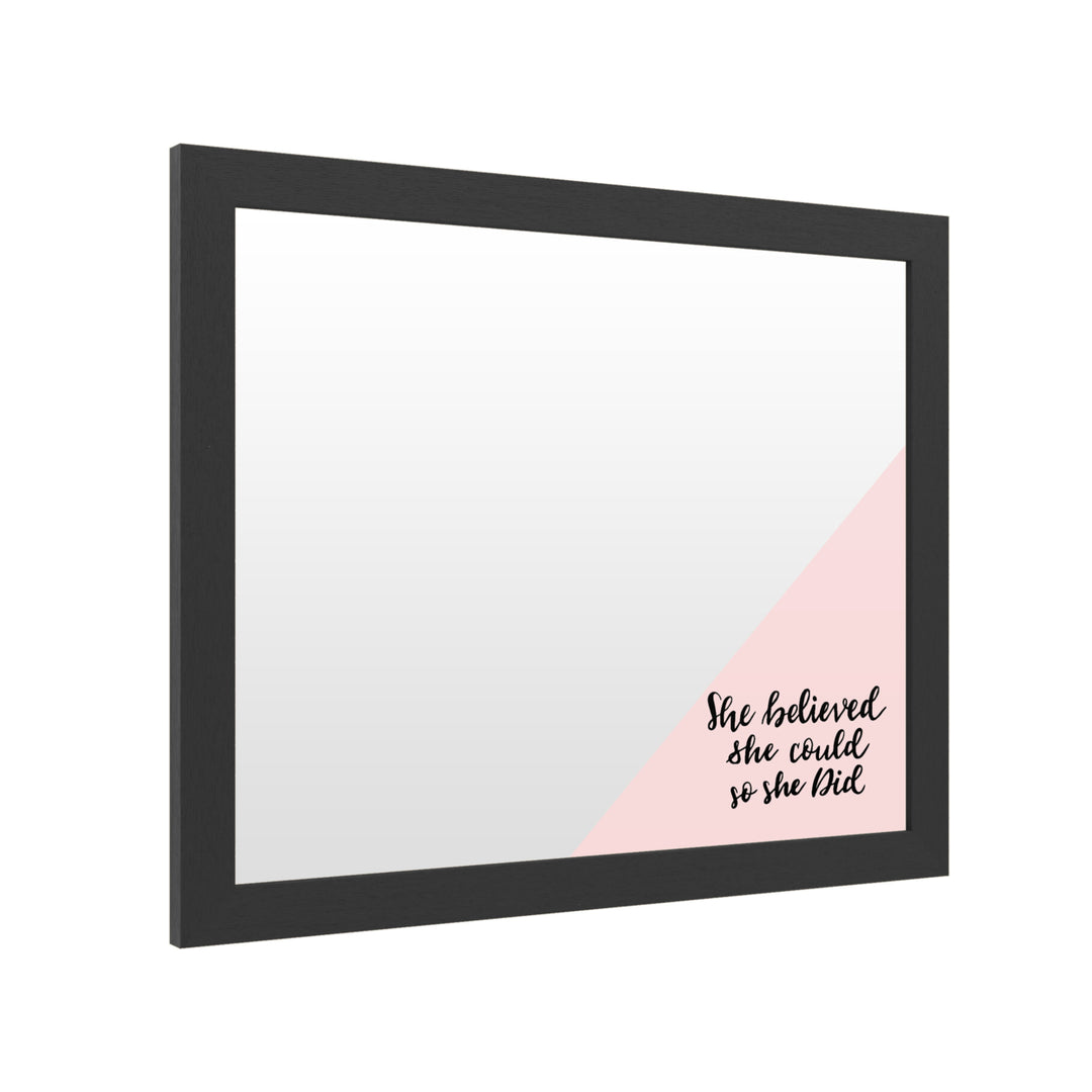 Dry Erase 16 x 20 Marker Board with Printed Artwork - She Believed She Could Pink White Board - Ready to Hang Image 2