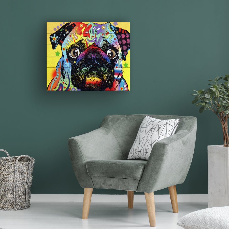 Wooden Slat Art 18 x 22 Inches Titled Pug Ready to Hang  Picture Image 1