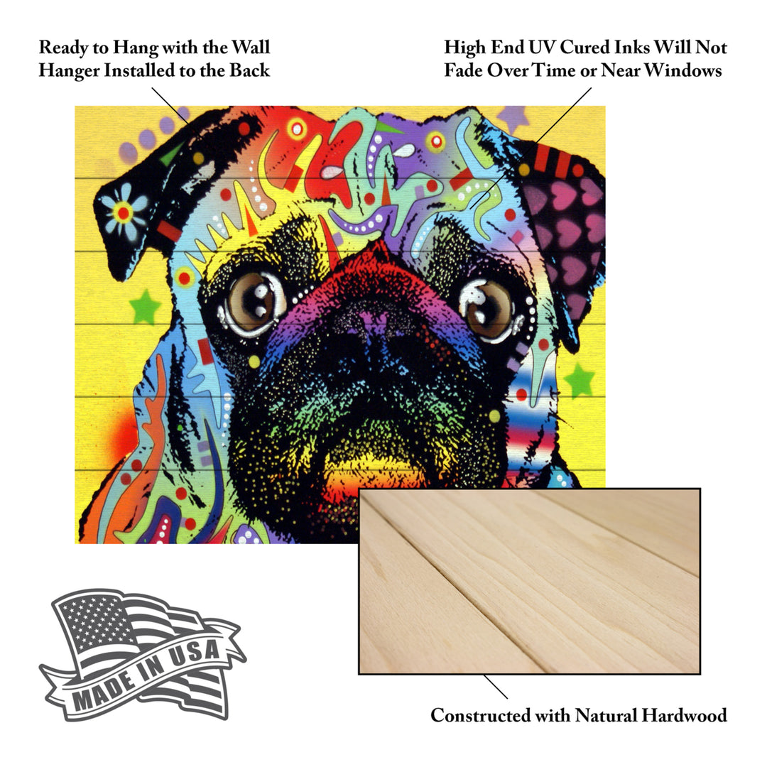 Wooden Slat Art 18 x 22 Inches Titled Pug Ready to Hang  Picture Image 5