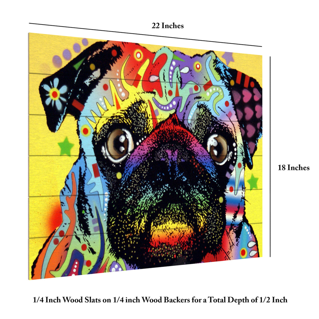 Wooden Slat Art 18 x 22 Inches Titled Pug Ready to Hang  Picture Image 6