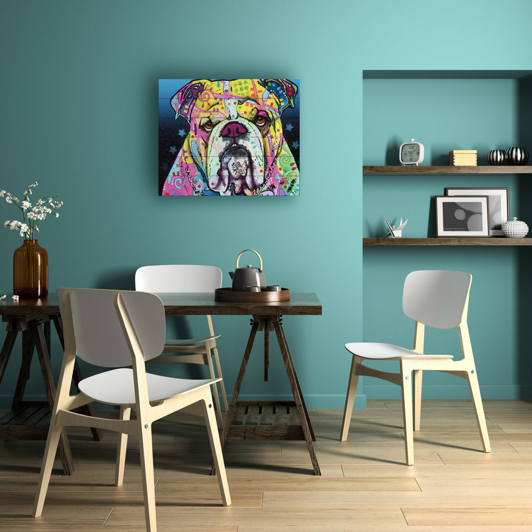Wooden Slat Art 18 x 22 Inches Titled The Bulldog Ready to Hang  Picture Image 4