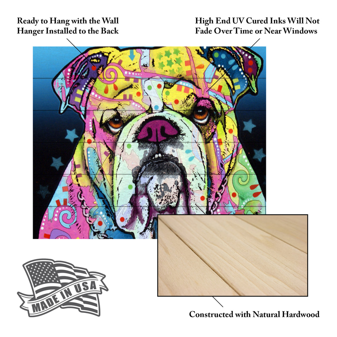 Wooden Slat Art 18 x 22 Inches Titled The Bulldog Ready to Hang  Picture Image 5