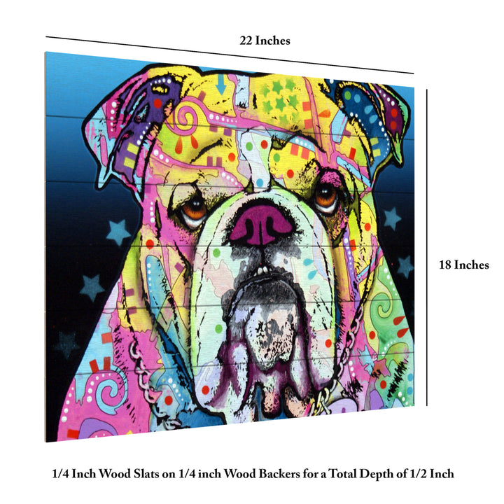 Wooden Slat Art 18 x 22 Inches Titled The Bulldog Ready to Hang  Picture Image 6