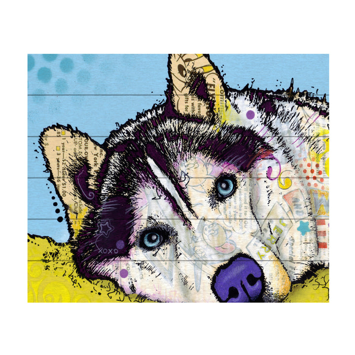 Wooden Slat Art 18 x 22 Inches Titled Siberian Husky II Ready to Hang Picture Image 2