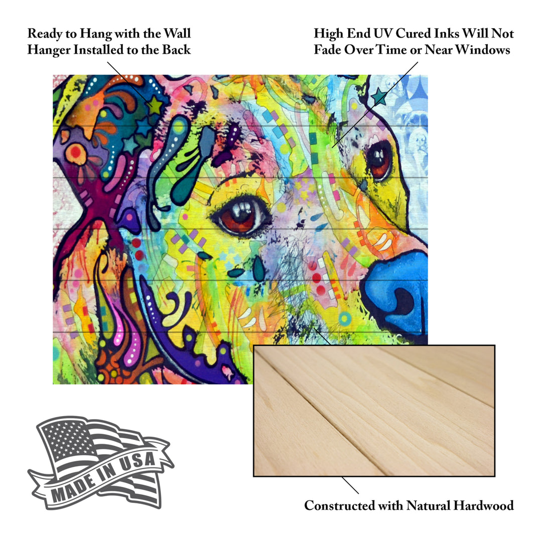 Wooden Slat Art 18 x 22 Inches Titled Thoughtful Pitbull III Ready to Hang Picture Image 5