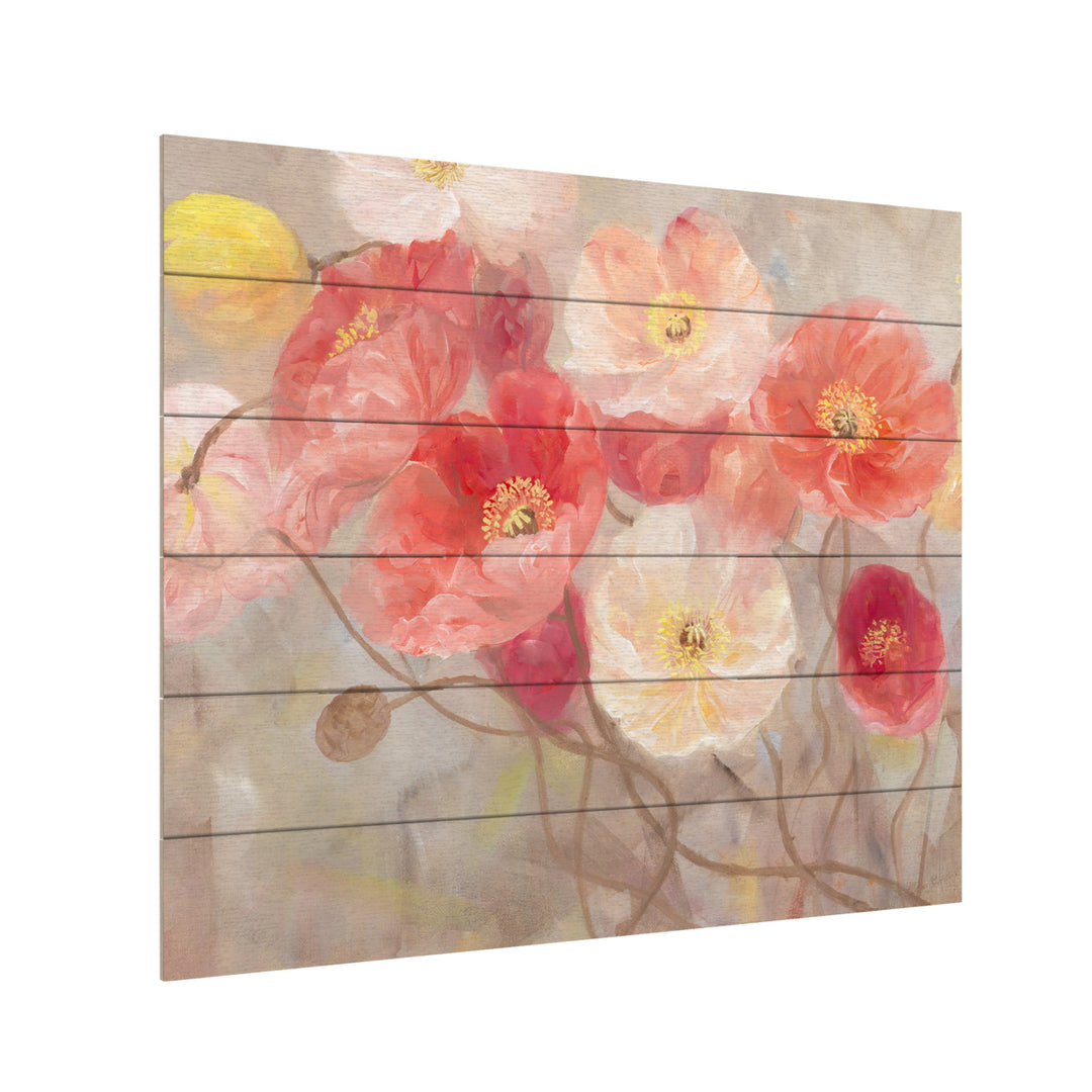 Wooden Slat Art 18 x 22 Inches Titled Wild Poppies I Ready to Hang Picture Image 3