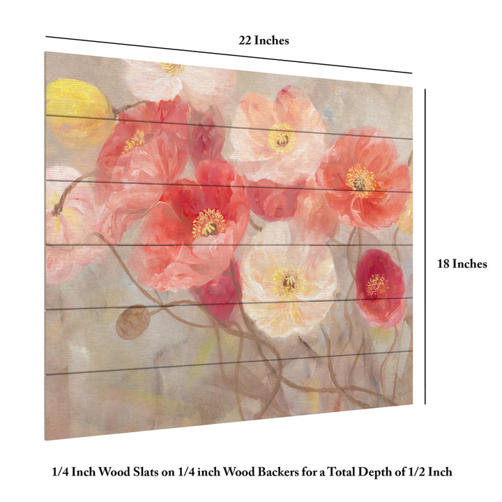 Wooden Slat Art 18 x 22 Inches Titled Wild Poppies I Ready to Hang Picture Image 6