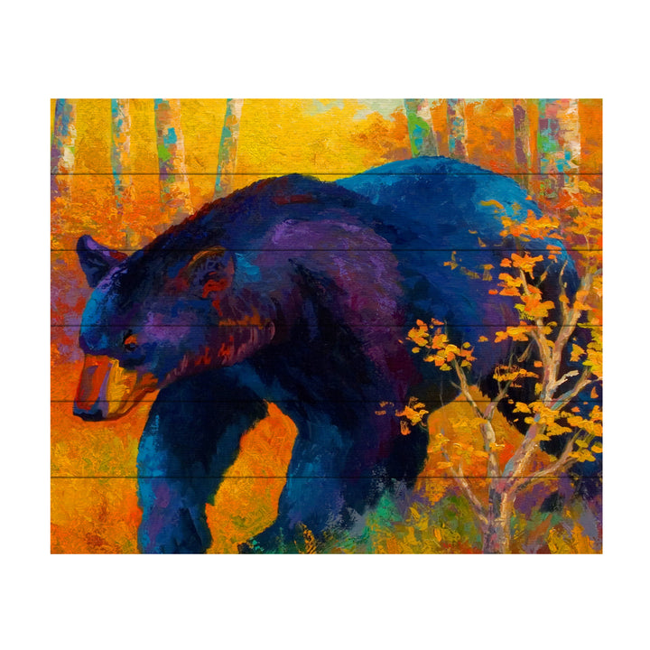 Wooden Slat Art 18 x 22 Inches Titled In To Spring Black Bear Ready to Hang Picture Image 2