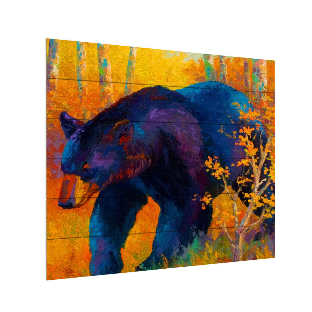 Wooden Slat Art 18 x 22 Inches Titled In To Spring Black Bear Ready to Hang Picture Image 3